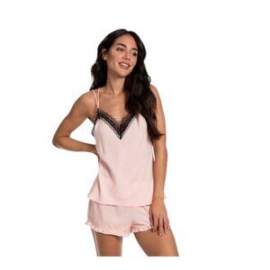 Lilac & London Satin and Lace Pajama Set Pink Size XXL Romantic Coquette Fairy